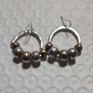 Elegant Silver and Gold Hoop Earrings